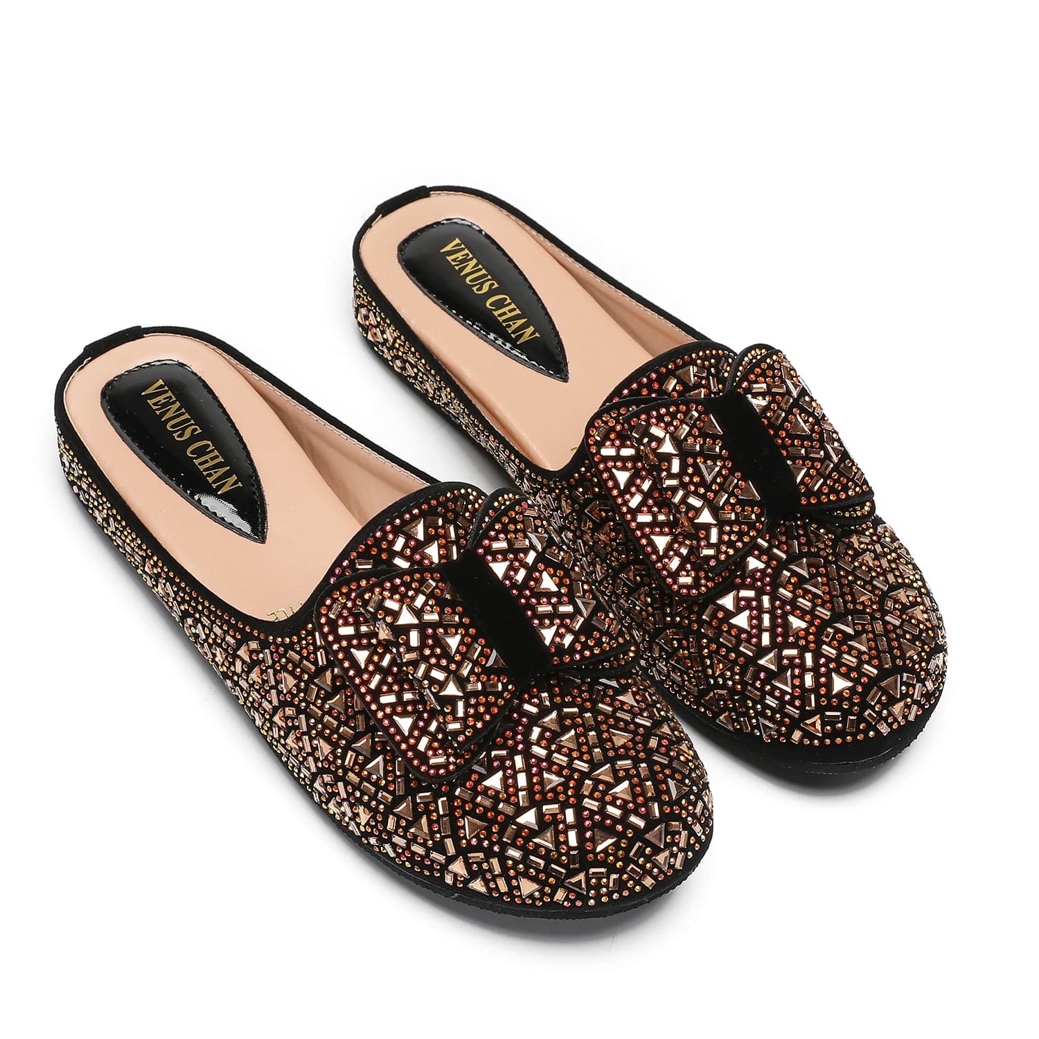 Mezze scarpe color oro Nigeria Moda donna Comode pantofole da festa Scarpe basse eleganti per l'ultimo design del 2025