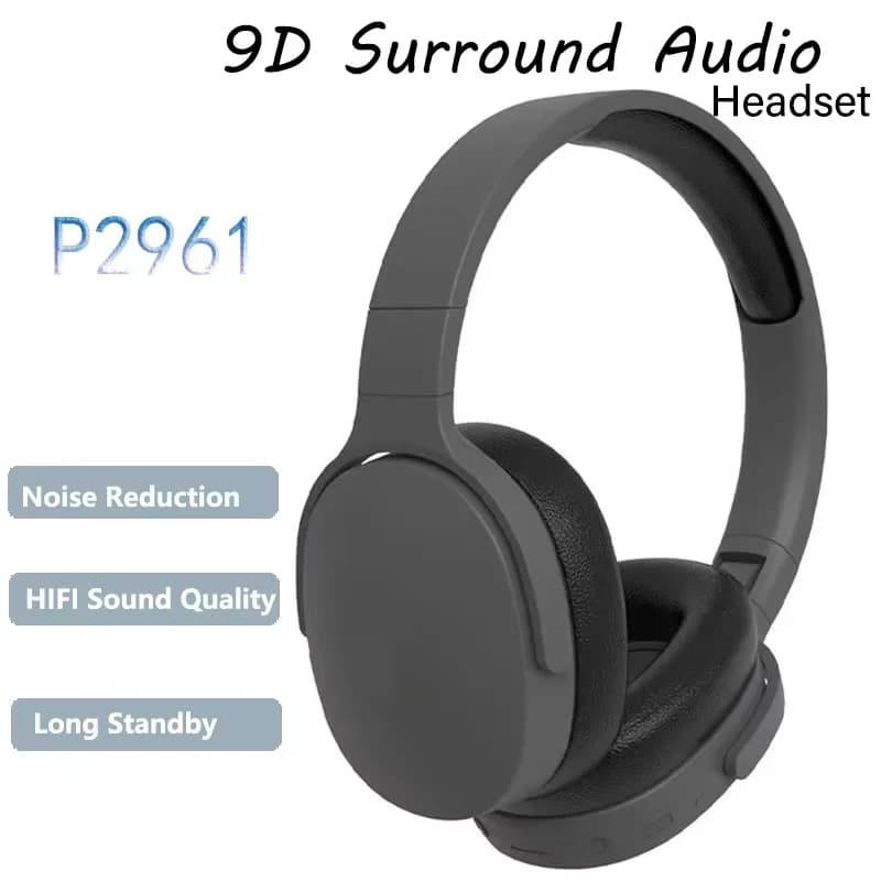 P2961 Cuffie Bluetooth Wireless HiFi Stereo con Cancellazione del Rumore, Auricolari per Sport e Gaming con Microfono, NUOVO 2026