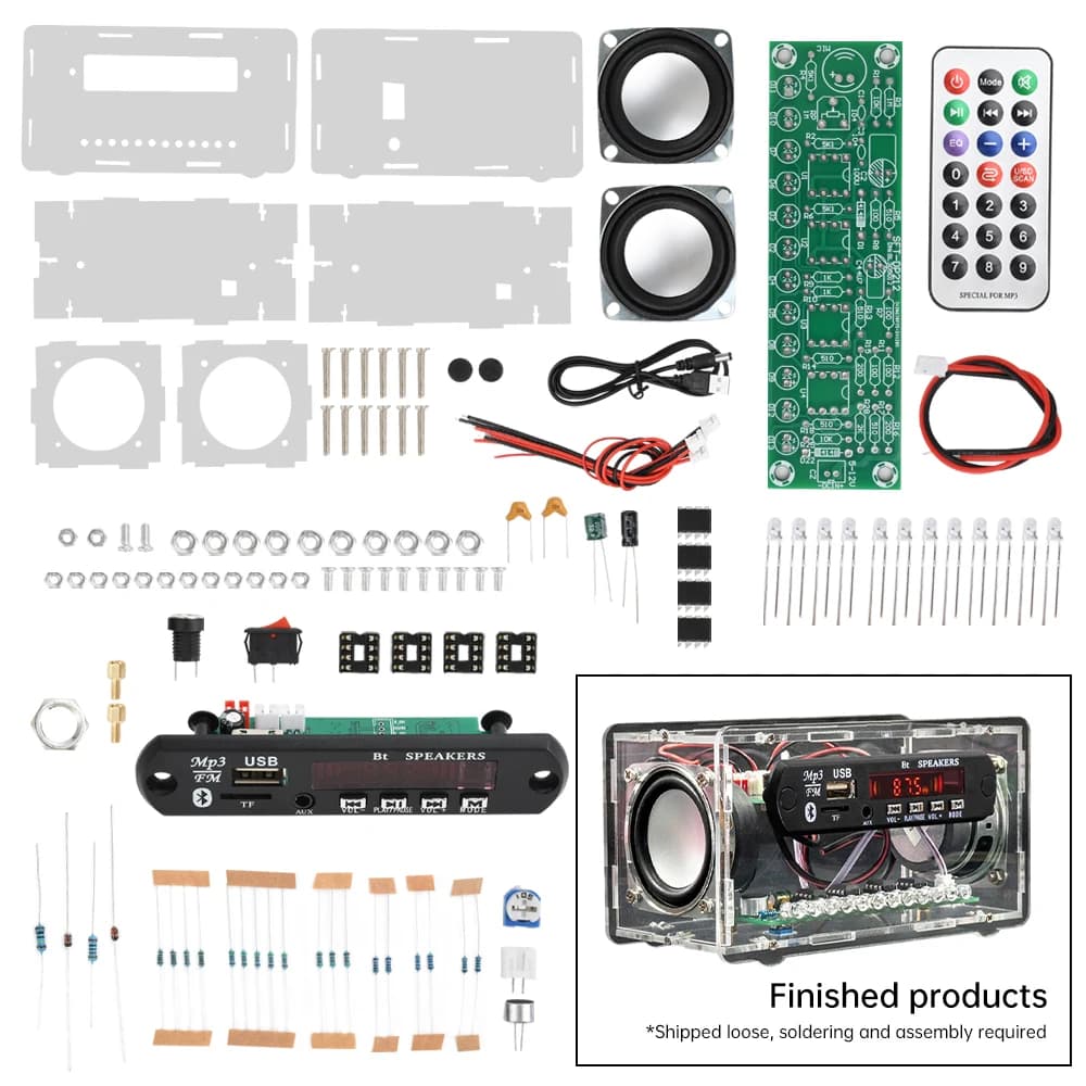 JQ-D017BT Kit elettronico radio Altoparlante Bluetooth Elettronica Kit di progetto di saldatura fai-da-te Pratica didattica Altoparlante stereo Bluetooth