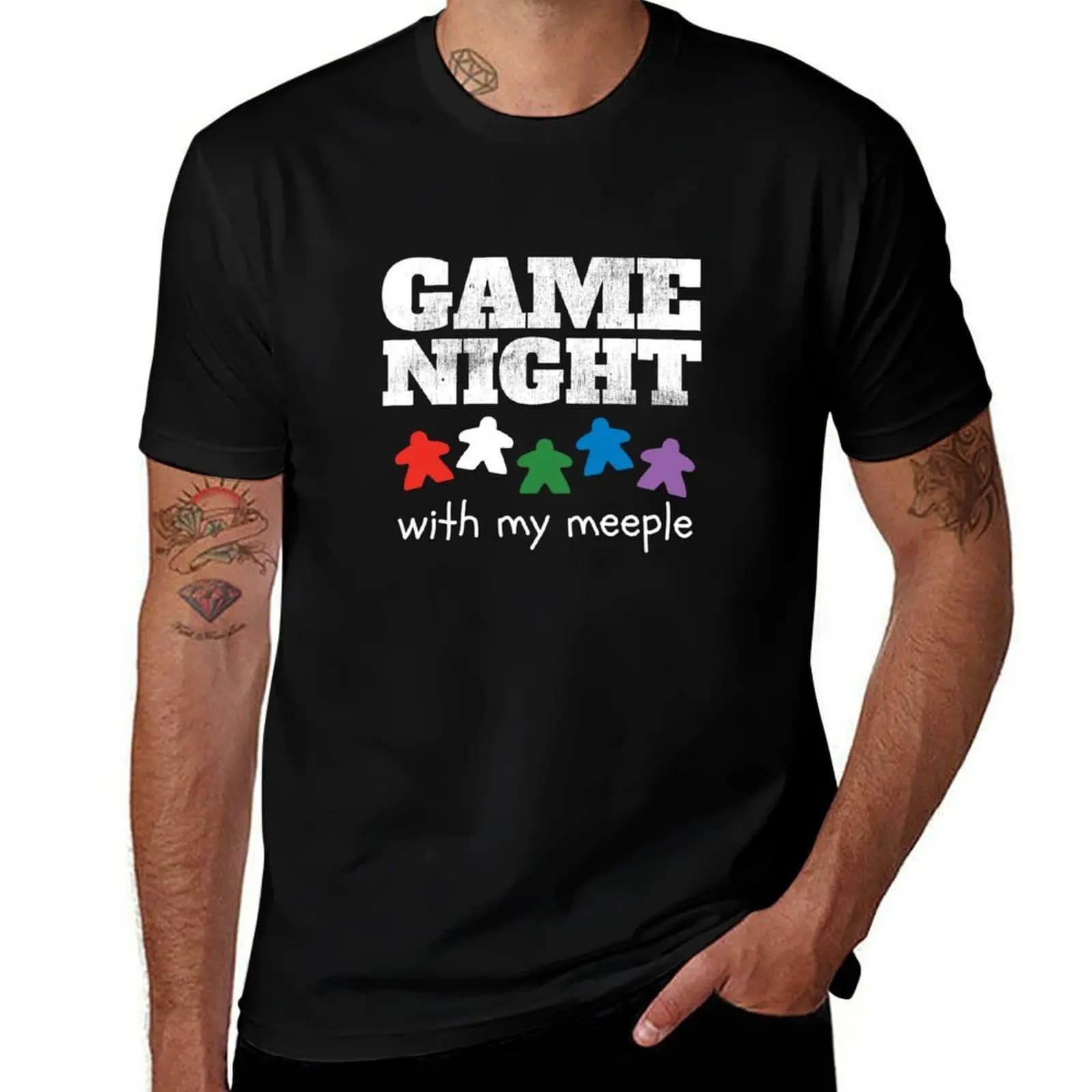 T-shirt per la serata dei giochi da tavolo, per famiglie e amici, t-shirt basic a maniche corte in tinta unita
