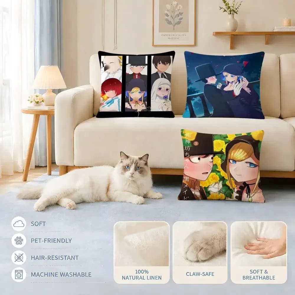 Cushions Covers Sofa Cat and dog friendly Duke of Death and His MaidS Cushion Cover Decorative Pillowcase Chairs 45x45 40x40
