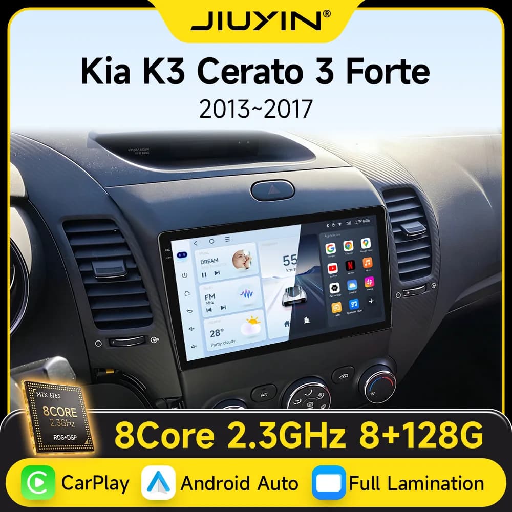 JIUYIN Android Wireless CarPlay Auto Autoradio Per KIA K3 CERATO FORTE 3 YD 2013-2017 Sistemi Intelligenti DSP RDS GPS