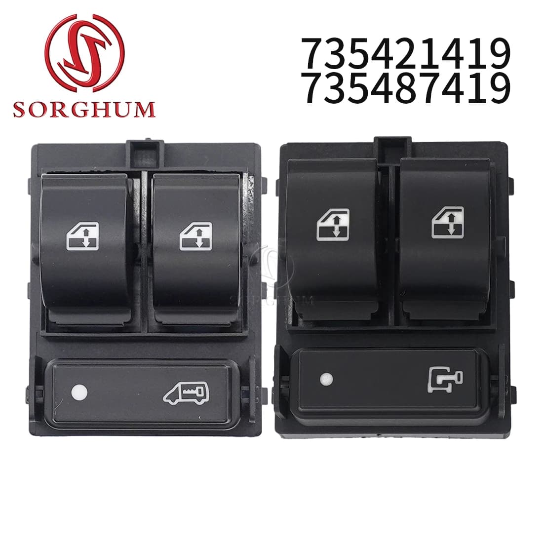 SORGHUM 735421419 735487419 Pulsante Triplo per Finestrino Auto per Peugeot Boxer II, Fiat Ducato Doblo Kasten, Citroen Jumper II