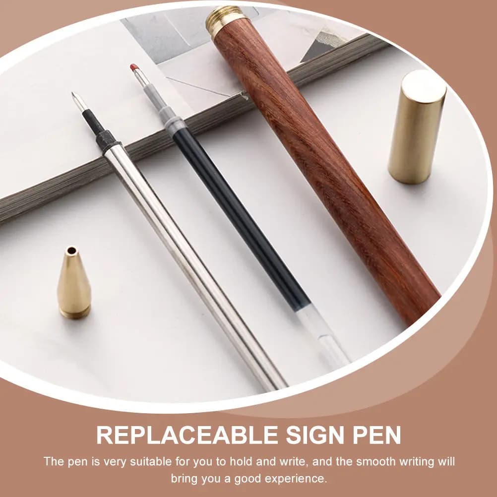 2Pcs Gel Pens Portable Business Sign Pen Multi-Function Writing Accessory Smooth Office School Use Replaceable