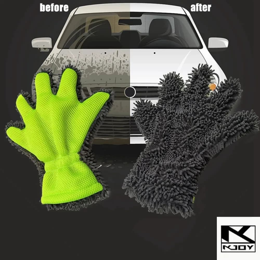 kkjoy 5 Finger Soft Gloves Microfiber Material used for car motorcycle cleaning drying