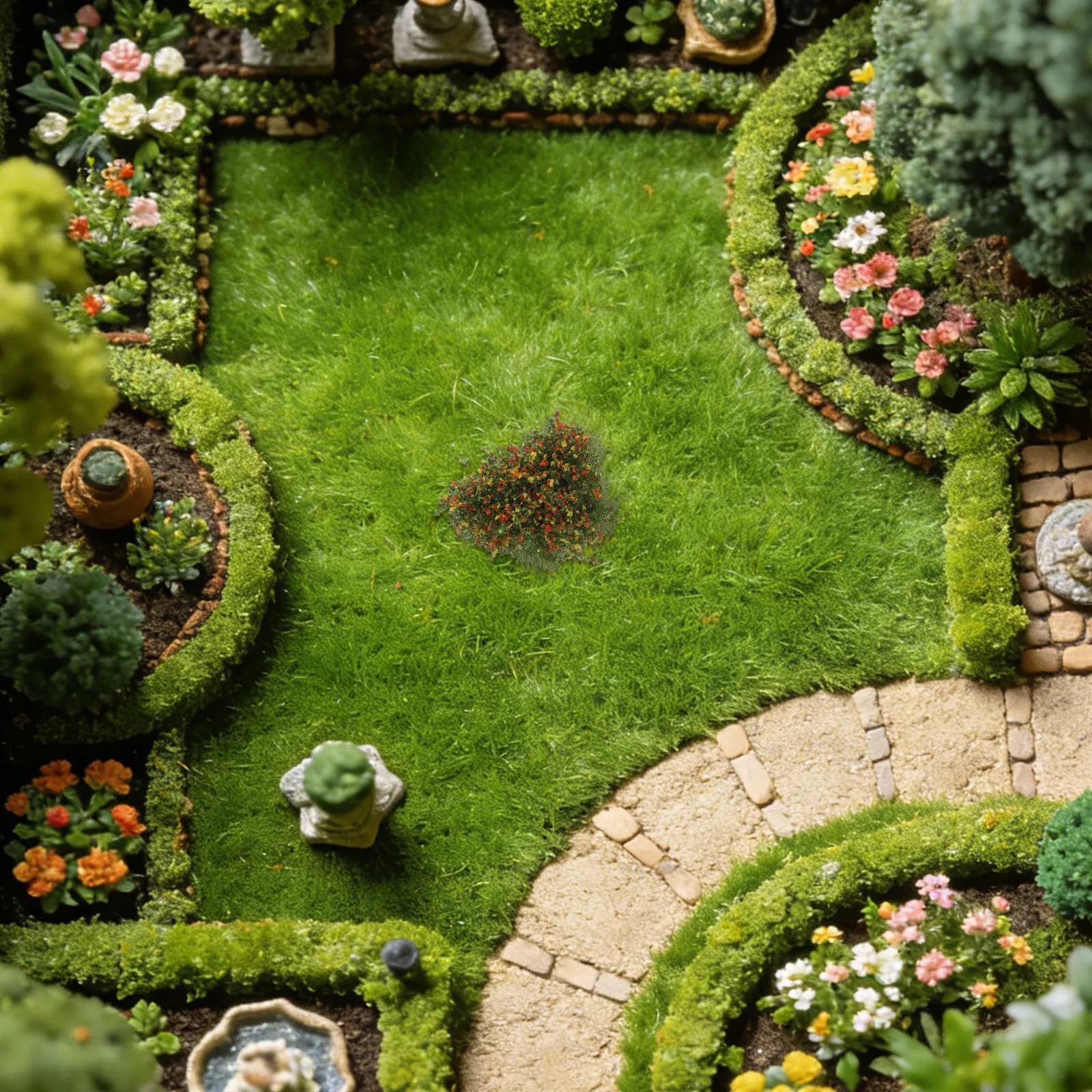 4Pcs Miniature Plants Micro Landscape Decorative Artificial Flowers Simulated Grass Tufts Scenery Materials for Diorama Garden