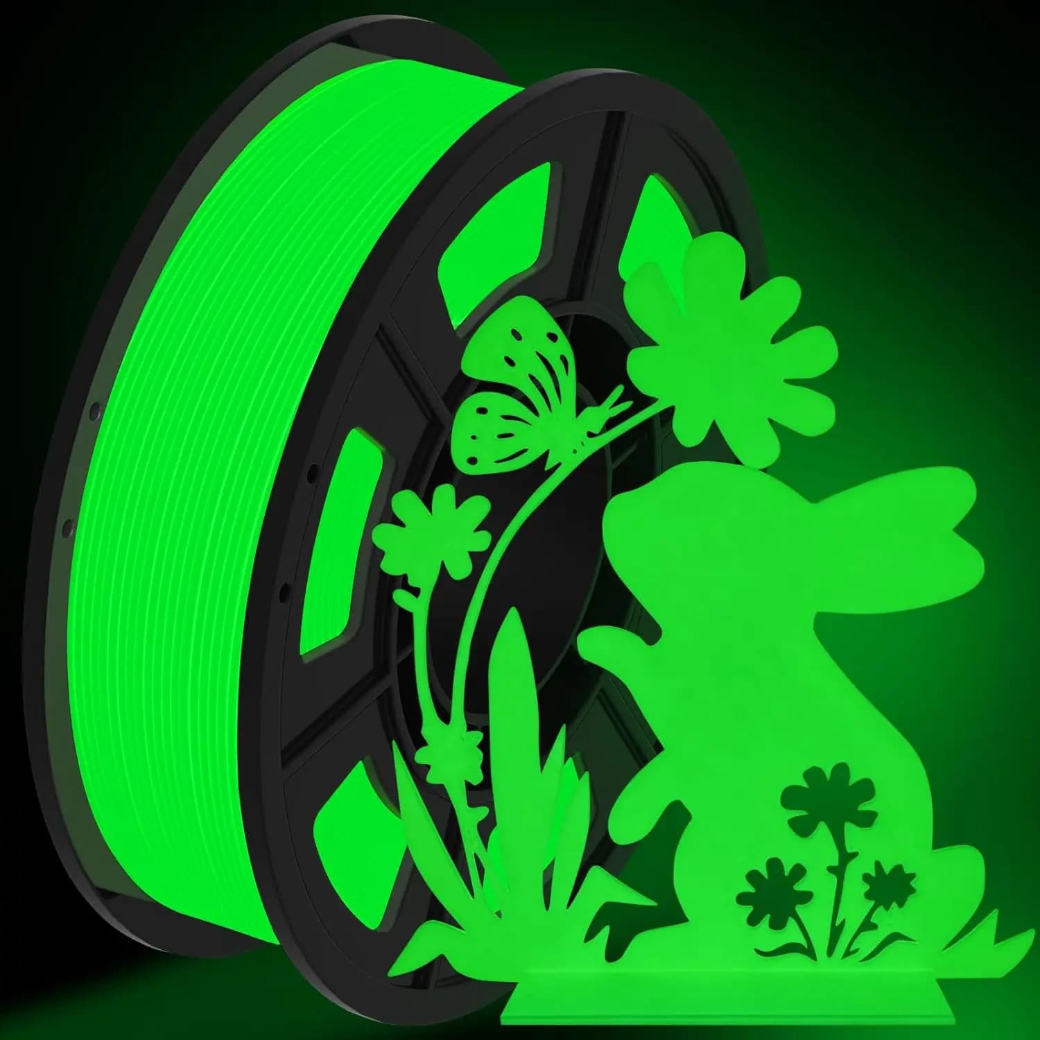 Glow-in-the-Dark PLA Filament, Neatly Spooled Glowing PLA 3D Printing Filament, 1.75 mm, Dimensional Accuracy: +/- 0.02 mm, Comp