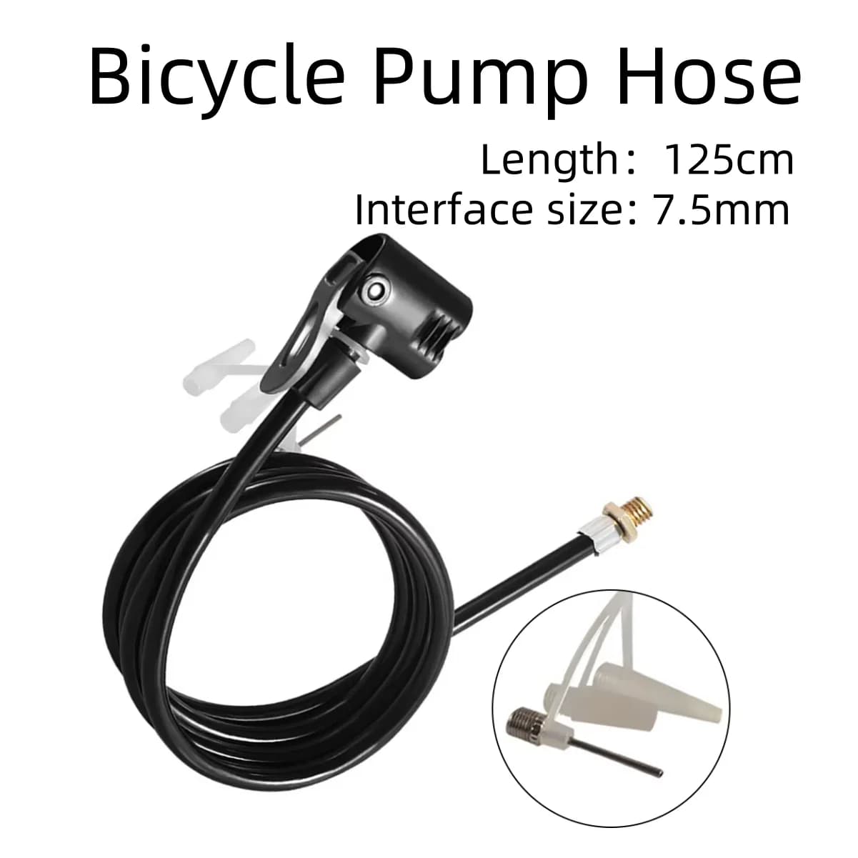 1pc Tubo della pompa da bicicletta Tubo di prolunga della pompa d'aria della bici Connettore Accessori bici resistenti al calore Compatibile con ugelli UK/French