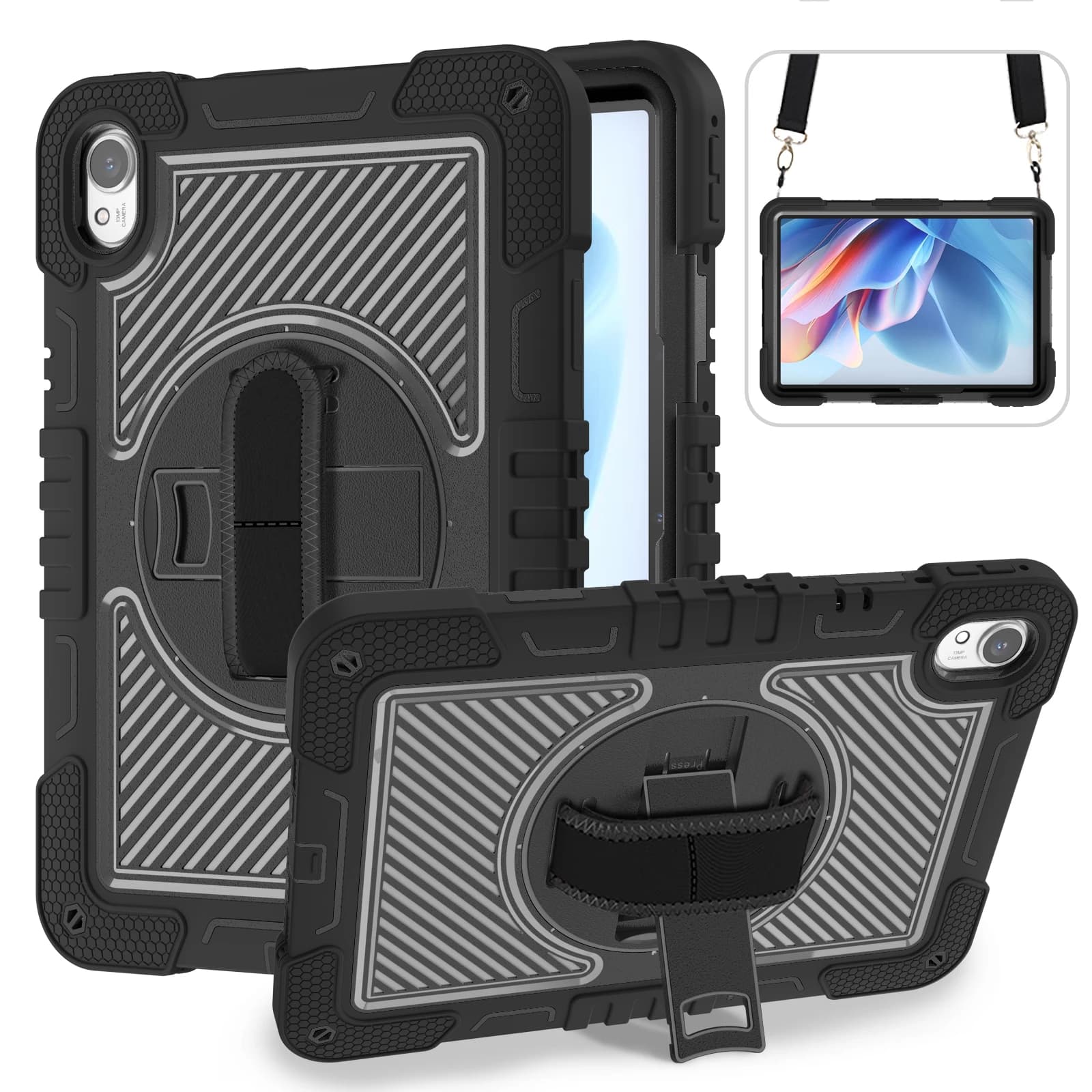 Custodia per HUAWEI Matepad Air 11.5 11.5 S Custodia protettiva per tablet da 11,5 pollici con supporto girevole a 360 gradi Tracolla da polso