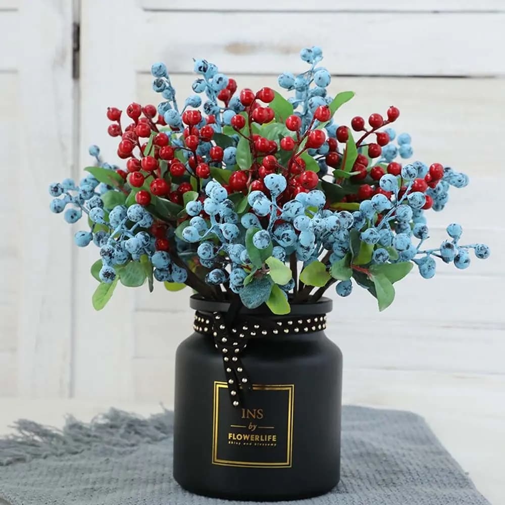 Artificial Plant Decorative Vivace, Blueberry Ornament, Simulated Fruit, Christmas Decoration, Party Addobes, Artificial Berries