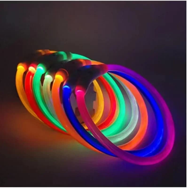 Pet Dog Led Light Collar Luminous Anti-Lost Dog Collar USB Rechargeable Dogs Necklace Collar Dog Harness Dogs Accessories Pet