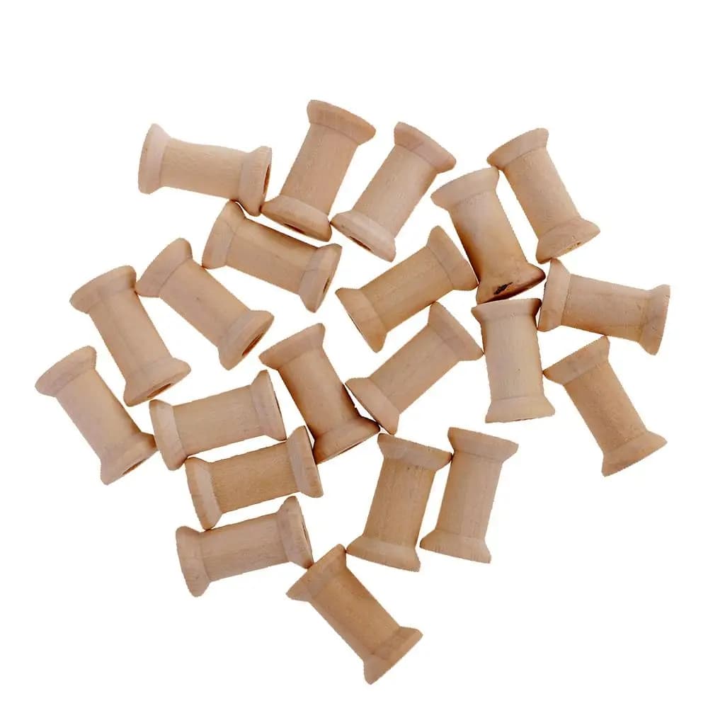 Set di 20 Rocchetti Vuoti in Legno per Forniture da Ricamo, Organizzatore di Fili e Progetti Creativi