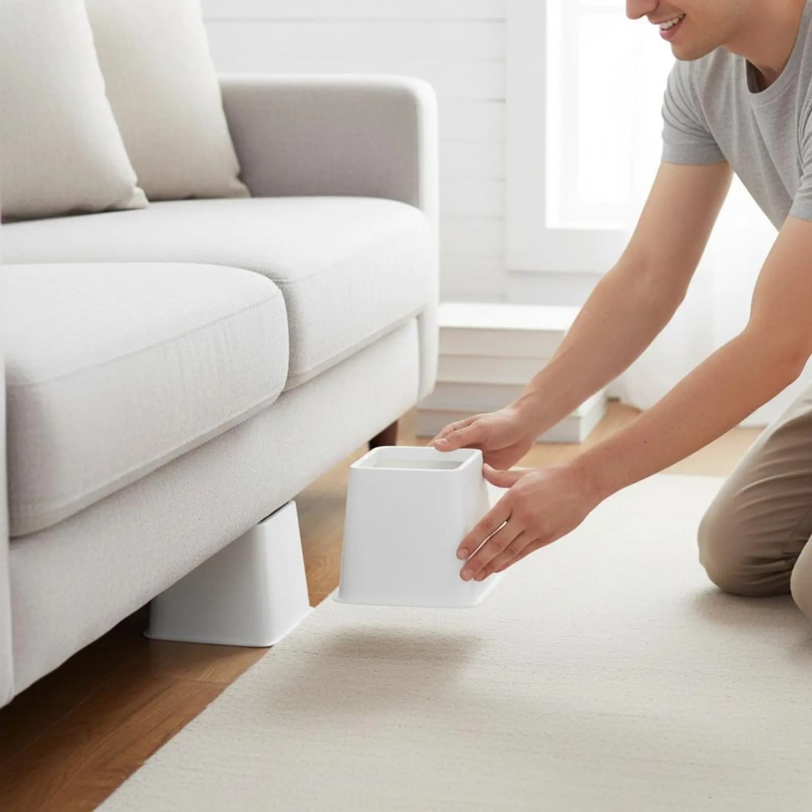 Set di 8 Estensori Regolabili per Gambe di Mobili, Crea Spazio Aggiuntivo, Robusti Supporti per Mobili, Set di Rialzi Impilabili per Letto