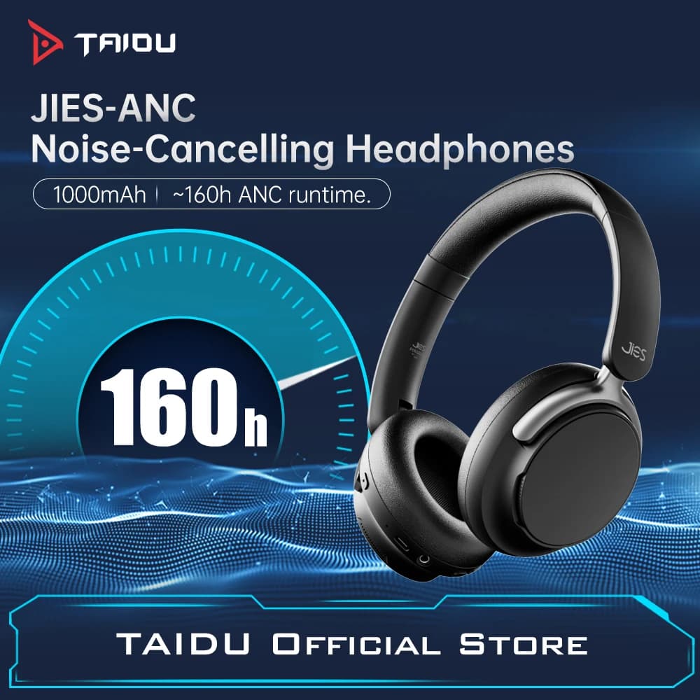TAIDU P06 ANC Cancellazione attiva del rumore Wireless Nuova tecnologia Bluetooth 6.0 Cuffie da gioco over ear 160 ore con EN