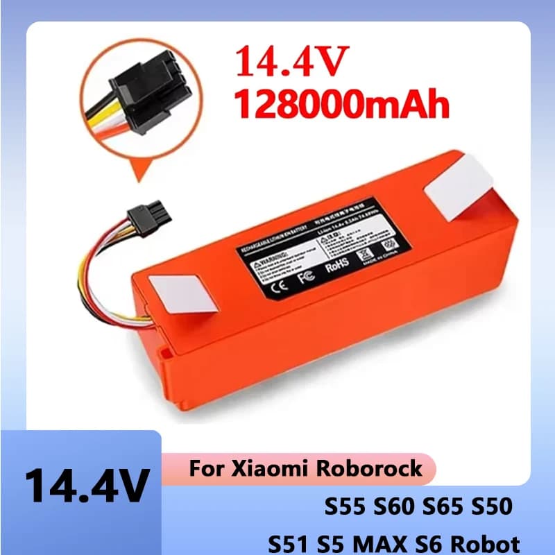 14.4V 6500mAh Original Replacement Battery For Xiaomi Roborock S50 S51 S52 S53 S55 S60 S4 S5 S6 S7 Robot Vacuum Cleaner Battery