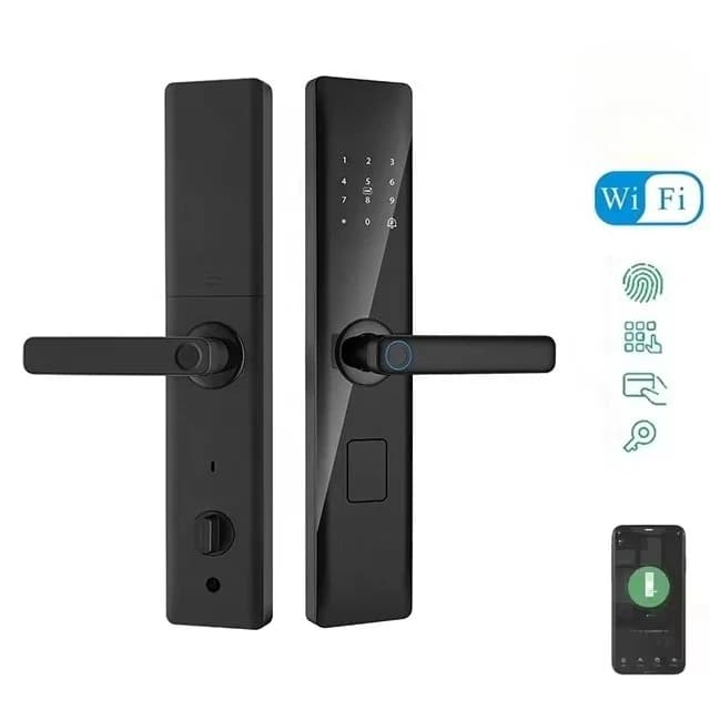 Serratura Intelligente Tuya a Prezzo di Fabbrica con WIFI, Impronta Digitale, Codice, Carta RFID IC, Sblocco tramite App, Serratura Intelligente per Porta