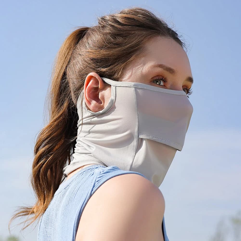 Ice Silk Full Face Sun Protection Mask Breathable Running Sports Masks Soft Adjustable Anti Ultraviolet Thin For Outdoor Golf