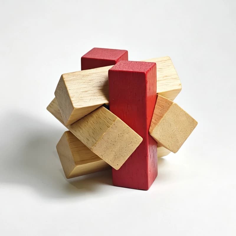 Knot Puzzles for Adults & Kids Wooden Brain Teasers Logic Challenges 3D Unlock Interlocking IQ Test Ideal Educational Gifts