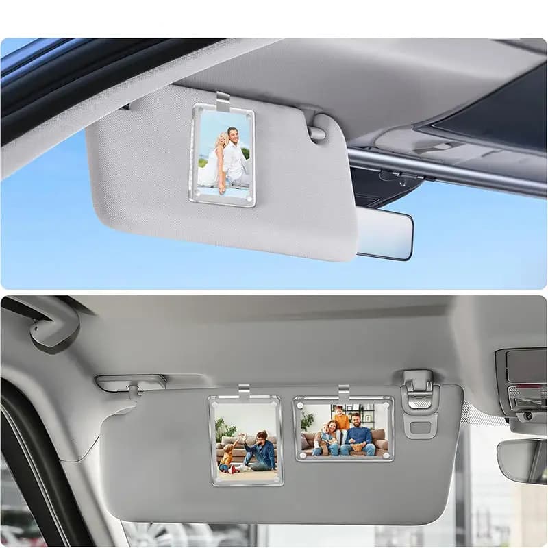 Portafoto magnetico per visiera parasole per auto Cornice personalizzata alla moda Forniture multiuso per interni auto