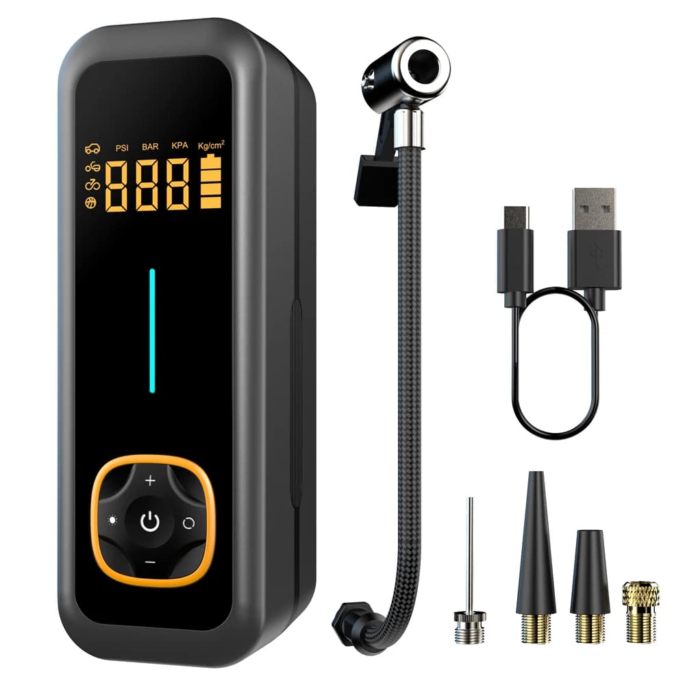 Sistema Frenante Antibloccaggio per Auto e Moto, Gonfiatore Pneumatici Portatile 150 psi, Mini Monitor LED per Bicicletta