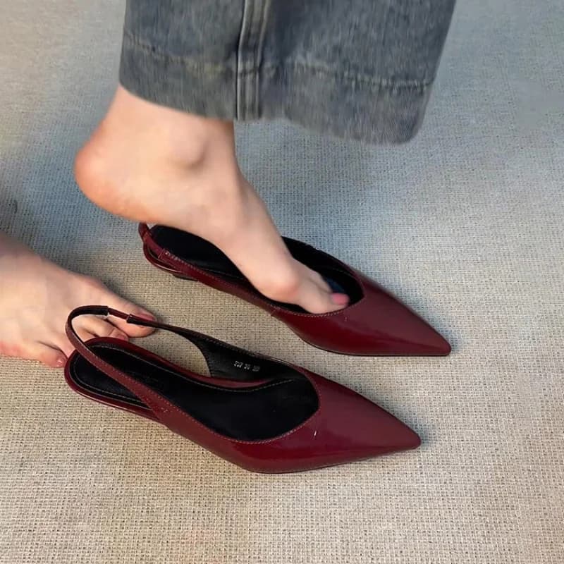 Sandali da donna a punta Sandali con tacco eleganti Scarpe estive 2025 Diapositive alla moda Nuovo partito Infradito Abito Slingback Mujer Zapatillas