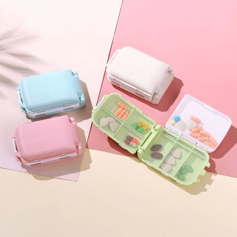 1Pc Mini Portable Folder Medical Kits Vitamin Pills Box Storage Box Pills Container for Pills Health Travel Supplies