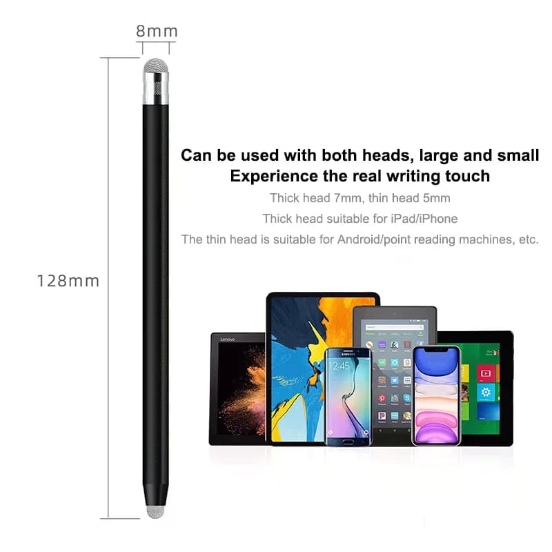 Penna Stilo Capacitiva in Fibra a Rete per Telefono e Tablet, Doppia Punta, Penna per Disegno su Schermo Touch, per Schermi Capacitivi Universali