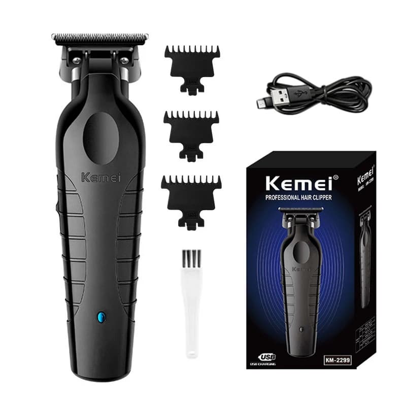 KM-2299 Tagliacapelli Kemei Elettrico Professionale USB Ricaricabile Barbiere Trimmer Cordless Trimmer Tipo-c Taglio Zero Gapped