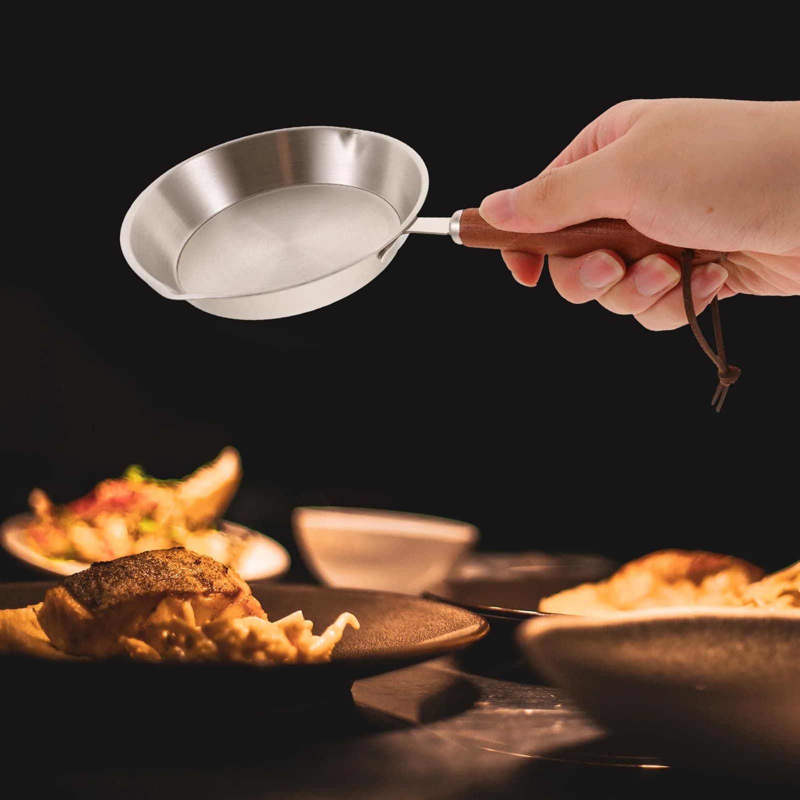 Nonstick Stainless Steel Egg Frying Pan Mini Flat Skillet Heat Insulation Comfortable Handle Multi-Use Kitchen Cookware
