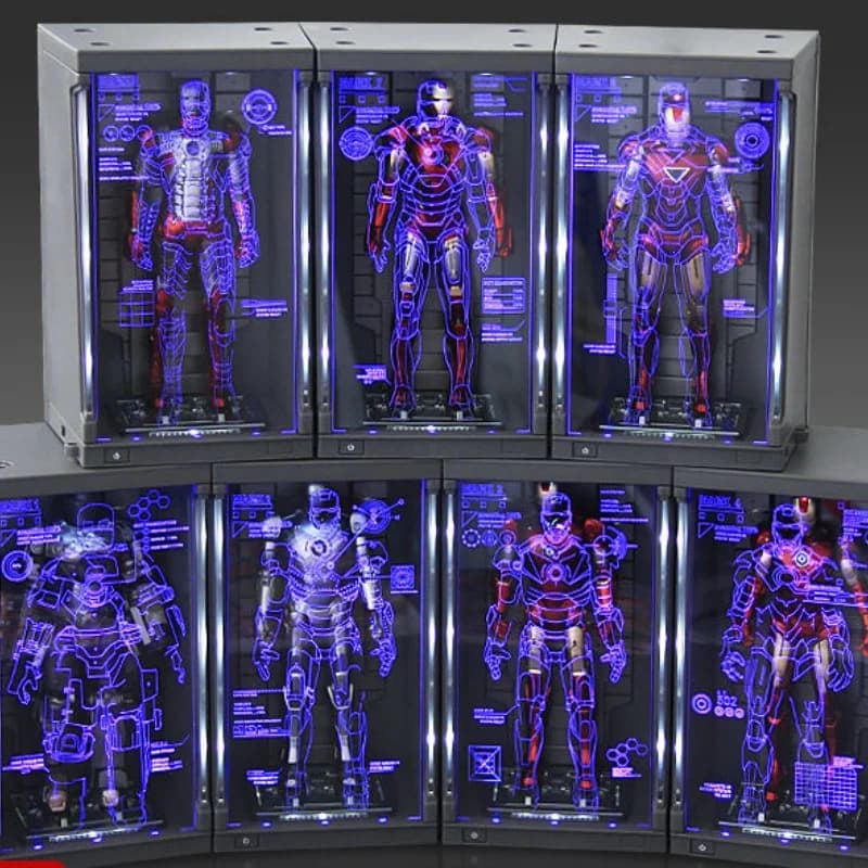 Marvel Iron Man Mk1-7 Mark Hall Action Figure Avengers Tony Of Armor Set di 1-7 Stark Legends Originale Zd Modeldoll Giocattoli Regalo