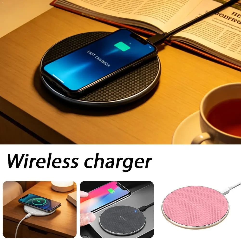 30W Wireless Charger Round Desktop Fast Charging Pad For iPhone 17 16 S26 S25 Mate 70 60 Qi Phone Charger