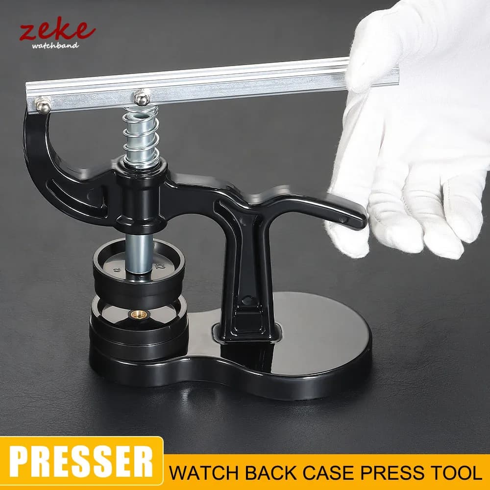 Strumento professionale per pressa per fondello dell'orologio per chiudere l'orologio con 12 dimensioni dello stampo Kit di strumenti di riparazione per pressore per orologio con coperchio posteriore blu
