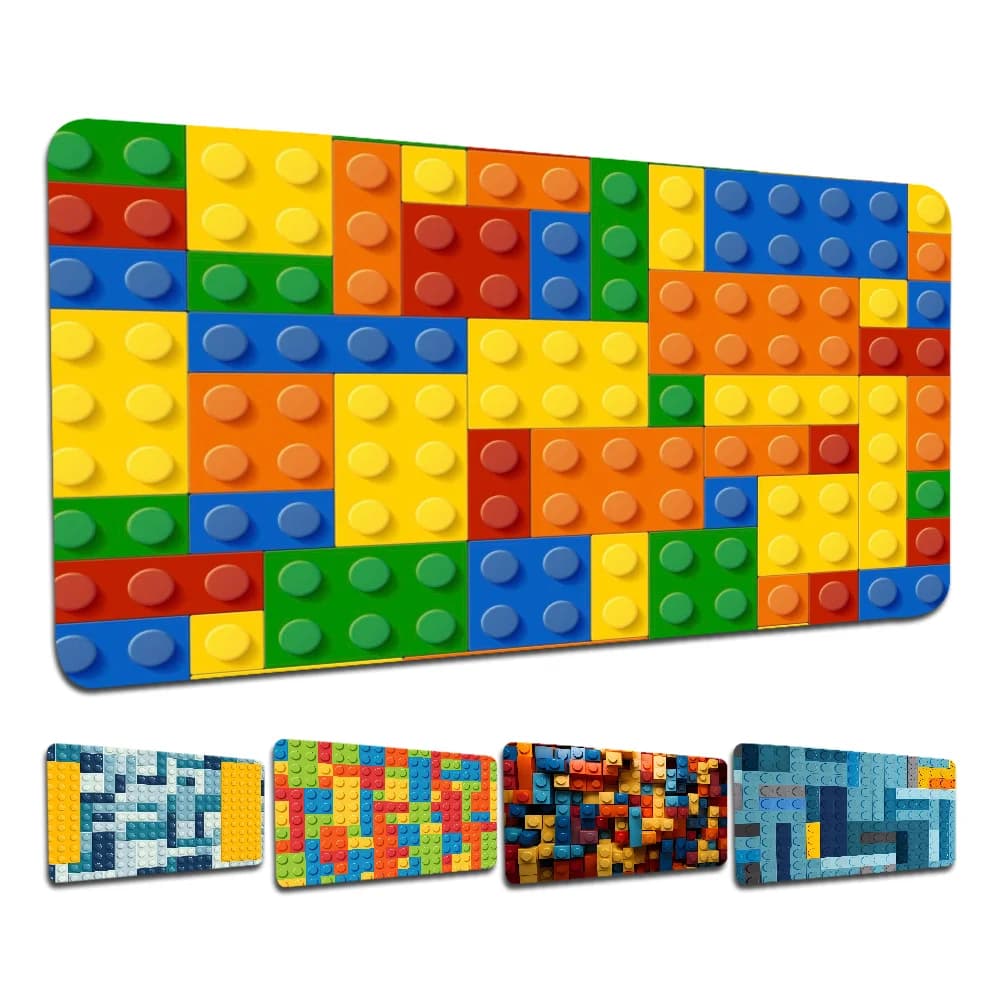 Blocchi di costruzione geometrici colorati Animazione giocattolo Tappetino per mouse da gioco per PC Tappetini da scrivania per giocatori Tastiera Mause Muismat per tappeto per mouse PC