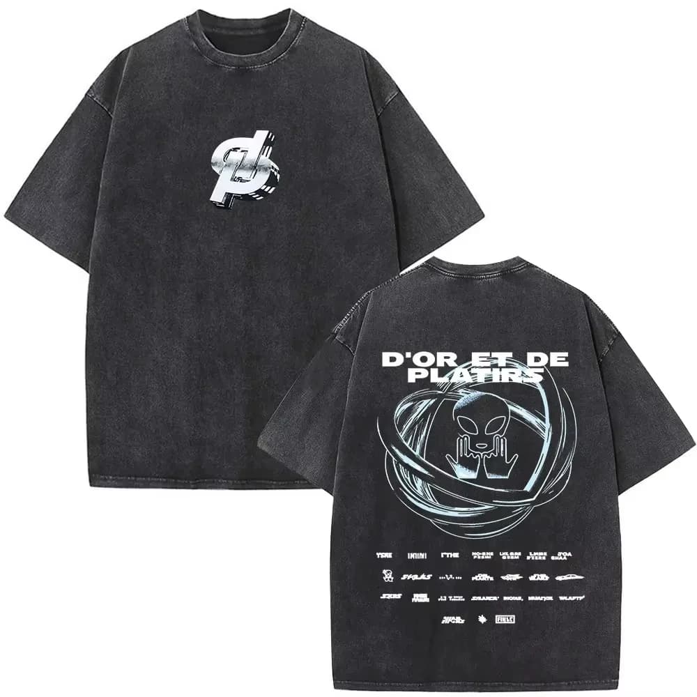T-shirt Uomo 2026 Nuova Stampa Rapper Francese Jul Lavata Stile Y2K Cotone Casual Streetwear Moda Hip Hop Manica Corta