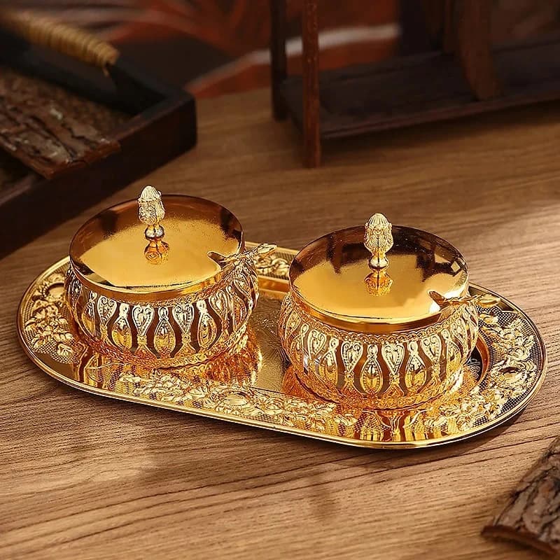 European Style Metal Glass Seasoning Jar Kitchens Accessories Seasoning Storage Jar Home Spice Jar Set Creative Seasoning Tools