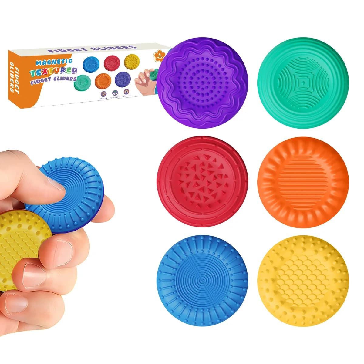Giocattoli magnetici Fidget per adulti e bambini -Giocattoli sensoriali strutturati per l'autismo Bambini Sollievo dall'ansia - Cursori silenziosi per lo stress