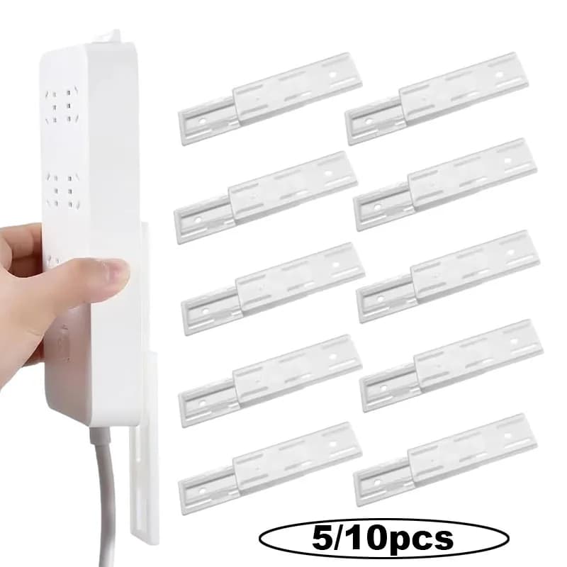5/10pcs Self Adhesive Socket Holder Wall Mounted Power Strip Holder Desktop Power Strip Fixer Stand Cable Management Organizer