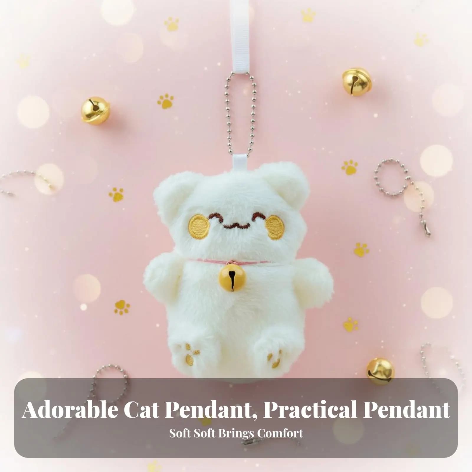 Portachiavi Gatto Cartone Animato Morbido e Carino, Portachiavi Gatto di Peluche, Portachiavi a Forma di Creatura Imbottita, Ottima Idea Regalo Individuale