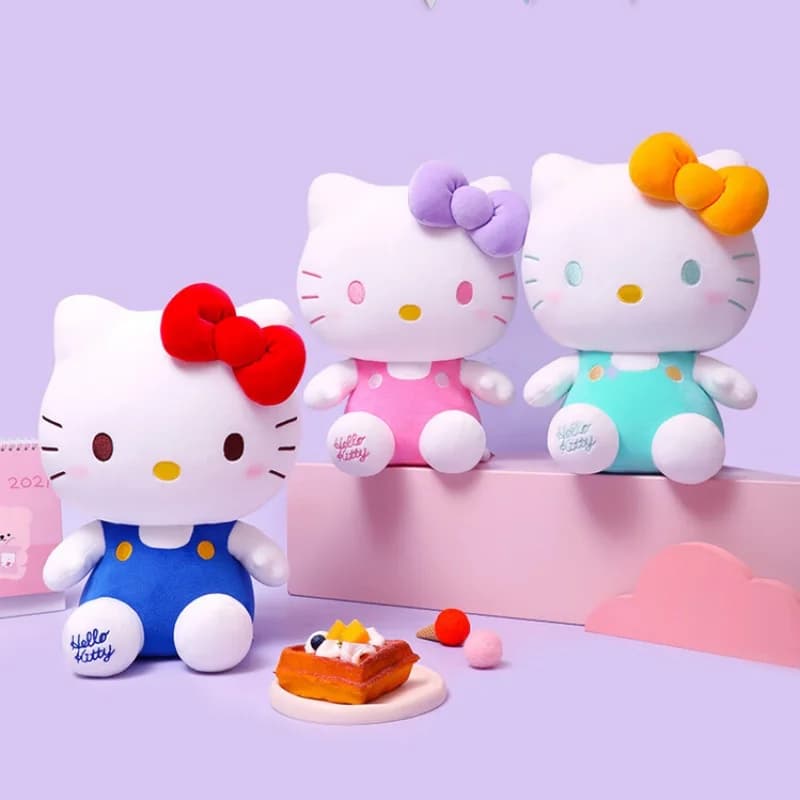 25/35 cm Hello Kitty Cherry Peluche Cuscino Cartoon Anime Farcito Bambola Carino Decorazione della stanza Cuscino Desktop Ornamenti Regali per bambini