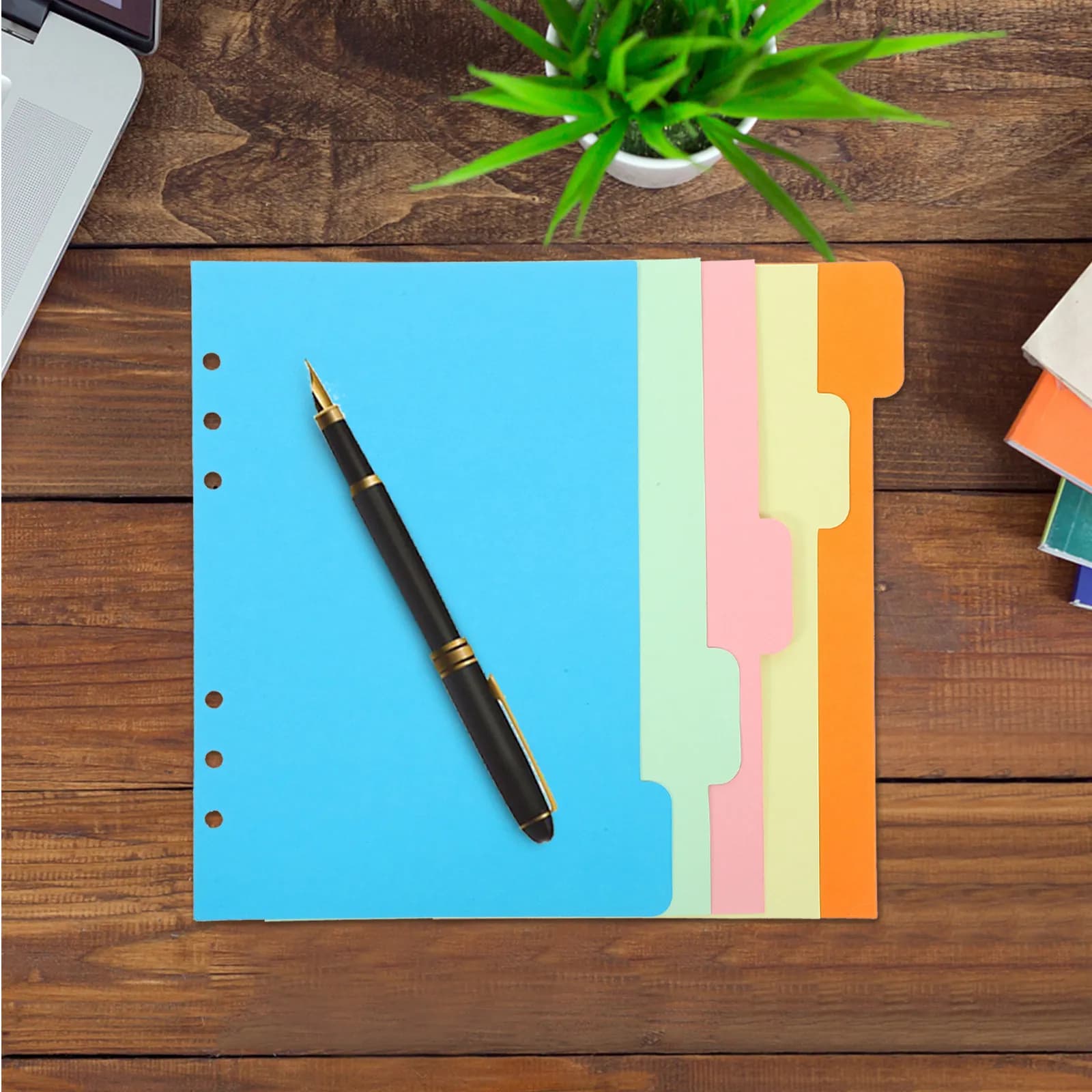 15 divisori per quaderni con etichette colorate, segnapagina per notebook, documenti, libri, agende, efficienti