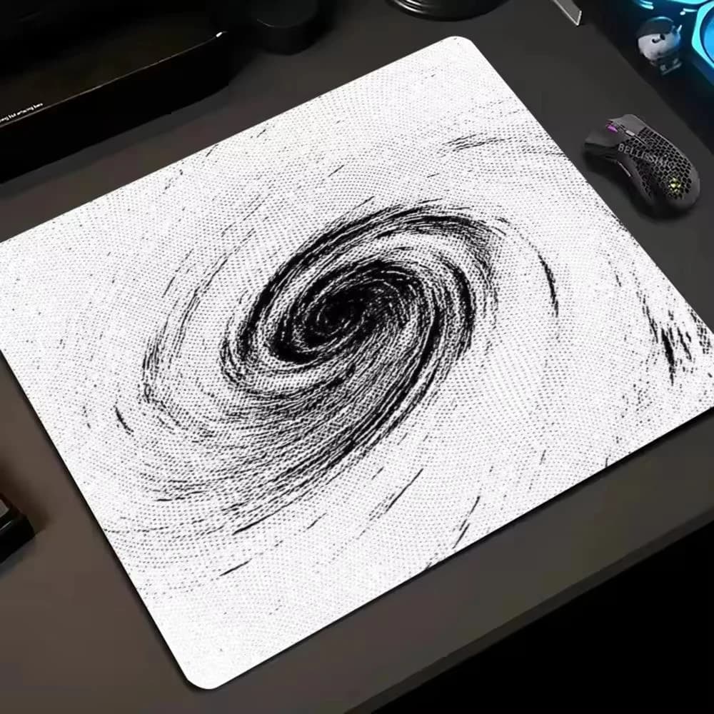 Swirling Black Hole YUME Tempered Glass Gaming Mouse Pad Frosted Surface For FPS Gaming Office Desktop Custom Mat Accessories