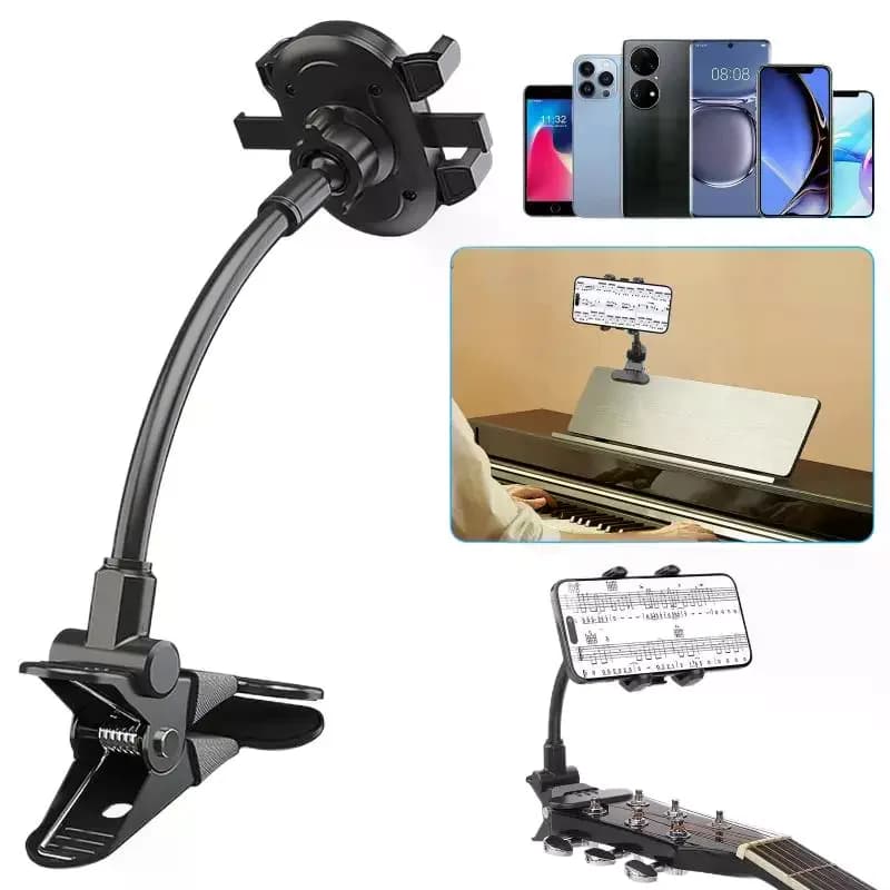 Head Phone Holder Guitar Head Mobile Phone Clamp Mount Smartphone Stand Multifunctional Cellphone Clip Video Recording Guitar