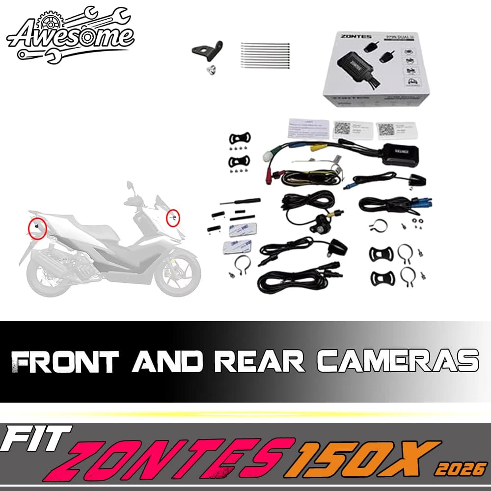 Front Rear Dual Camera Motorcycle Dash Cam Fixing Bracket Fit For ZONTES 150X