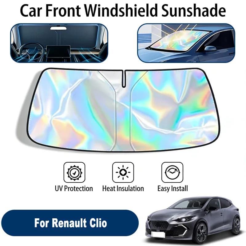 Parasole per parabrezza per Renault Clio, pieghevole, riflettente ai raggi UV, protezione solare per il finestrino anteriore, accessori