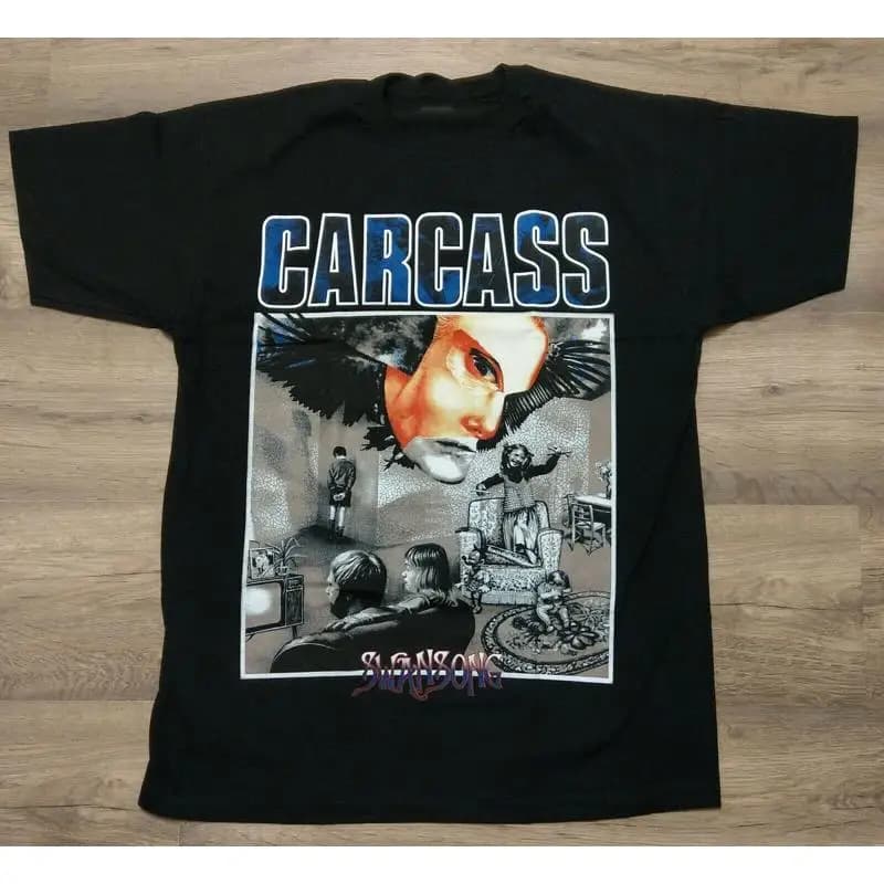 Maglietta in cotone nero Carcass Swansong Band taglia S 4XL Us813