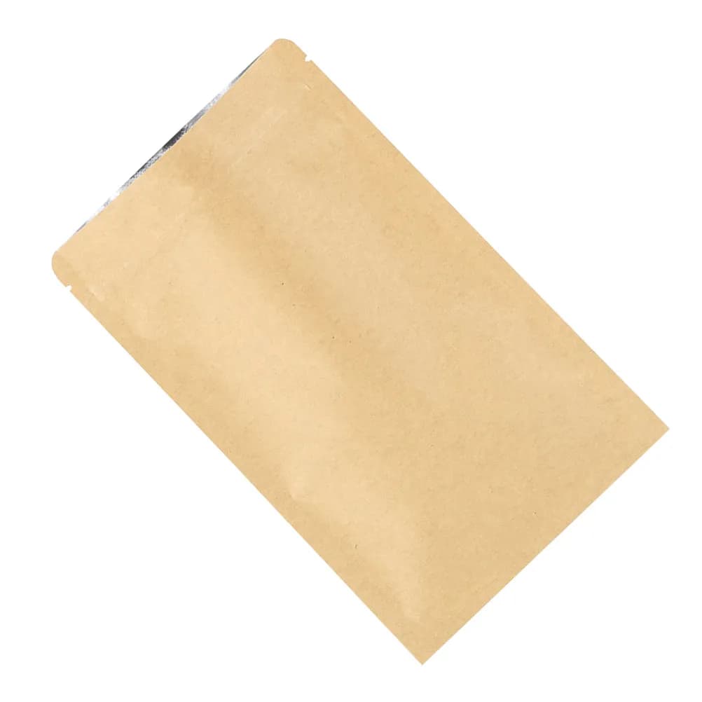 50 pcs Moisture Proof Sealable Pouch Bag 13X18.5Cm Kraft Paper Aluminum Foil Liner Reusable Self Standing Zipper Storage For