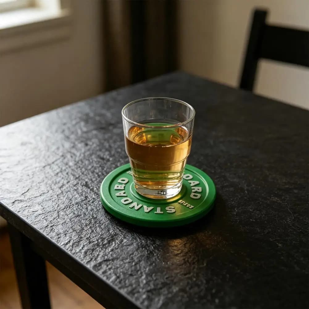 5PCS Weight Plate Drink Coasters, Drink Stabilizing Tray with Anti-Slip Storage Rack for Coffee Beer Wine Cups