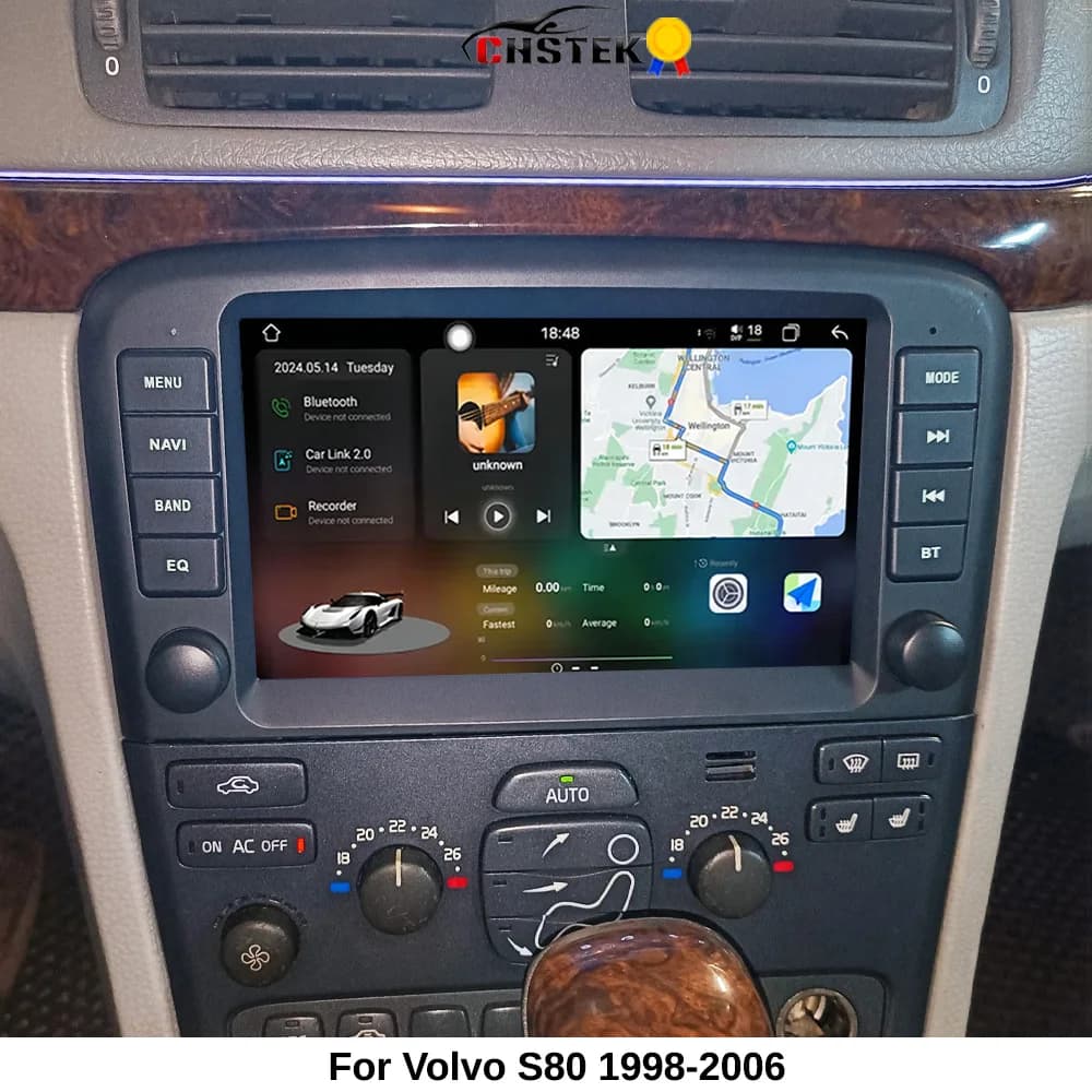 CHSTEK Car Radio Android 14 Carplay For Volvo S80 1998-2000 2002 2006 Multimedia Player Navigation GPS WIFI 4G Bluetooth Stereo