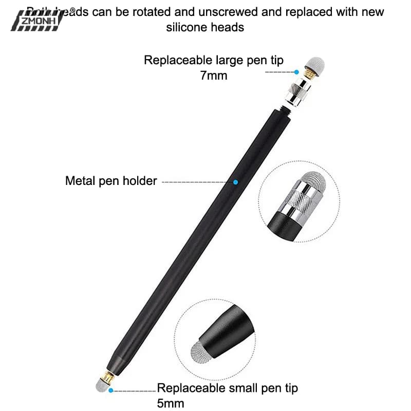 [H]Mesh Fiber Capacitive Stylus Pen Double Nib Touch Screen Pens Drawing Pen For Universal Capacitive Screen Smart Phone Tablet
