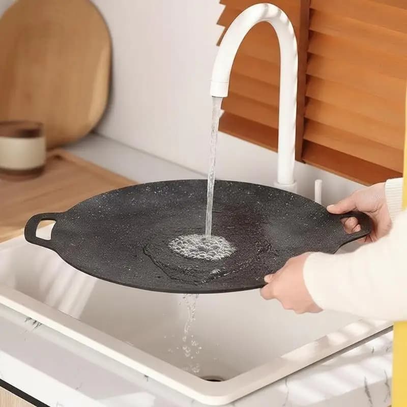 Korean Style BBQ Grill Pan Maifan Stone NonStick Barbecue Pot For Outdoor Cooking Home Picnic 2830323438cm